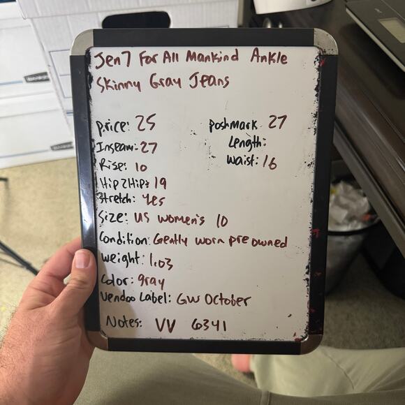 Jen7 For All Mankind Ankle Skinny Gray Jeans US Women's 10 - Picture 8 of 8